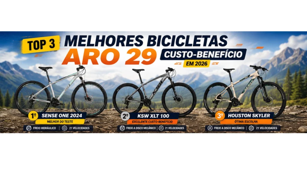 As 3 melhores bicicletas aro 29 custo-benefício de 2026 comparadas por Marcelo Prado