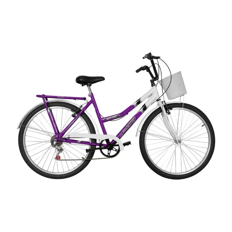 Bicicleta Ultra Bikes Summer aro 26 lilás e branca com cesto