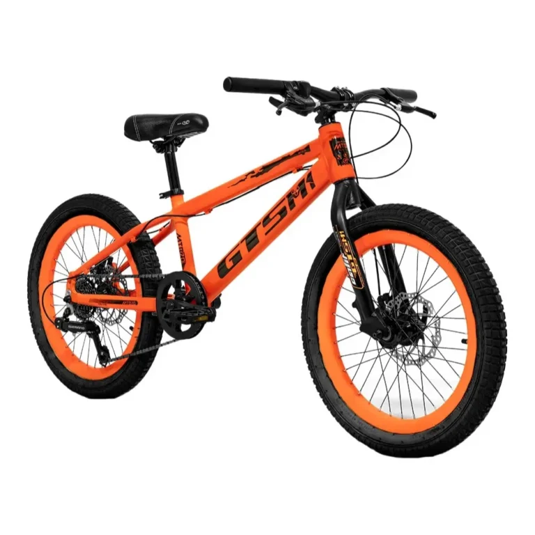 Bicicleta infantil aro 20 GTSM1 laranja com 7 marchas Shimano e freio a disco