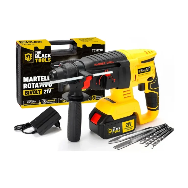 Martelete a bateria The Black Tools TCH21B 21 V com bateria e carregador