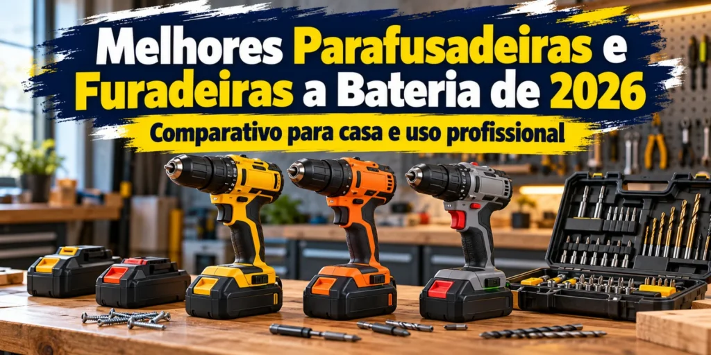 Melhores parafusadeiras e furadeiras a bateria de 2026: comparativo para casa e uso profissional